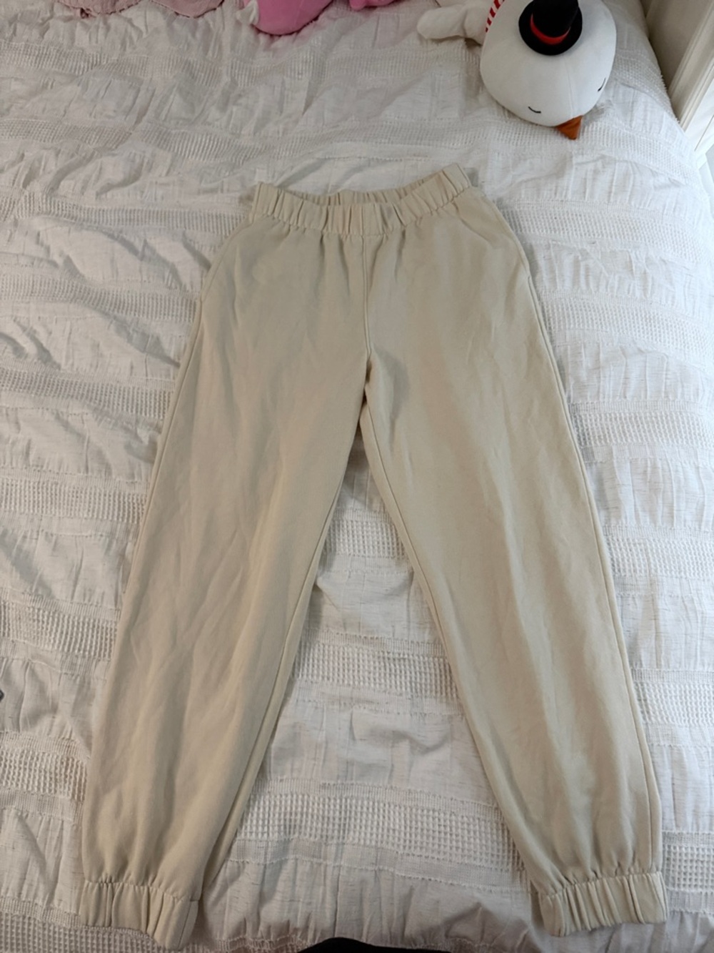 GAP Cream Elastic Waist Sweatpants